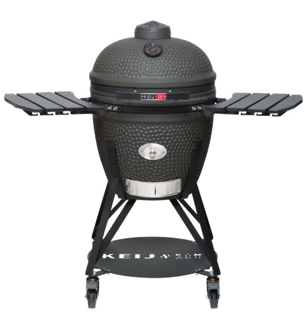 KEIJ-Kamado-Large-Legend-Zwart-met-zijtafels