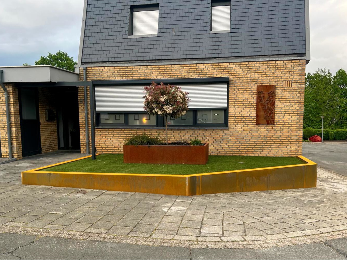 Cortenstaal overzetmuur Eygelshoven